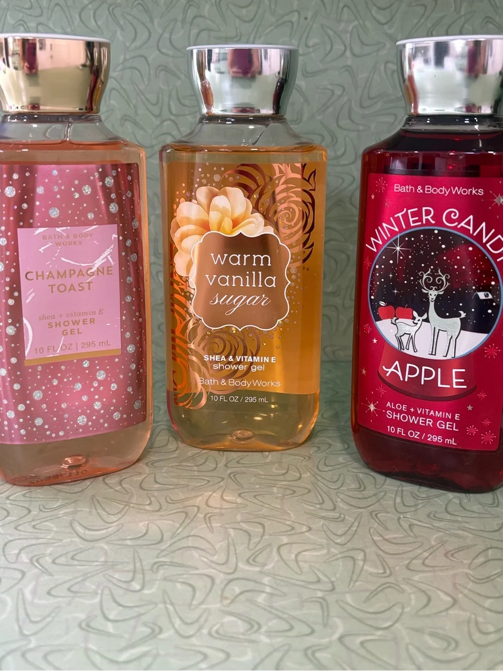 BBW Shower Gel 3 Pack Warm Vanilla Winter Candy Apple Together Weather